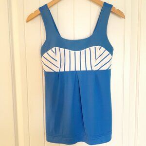 Lululemon Elevate Tank Pipe Dream Blue Deauville Stripe Size 6